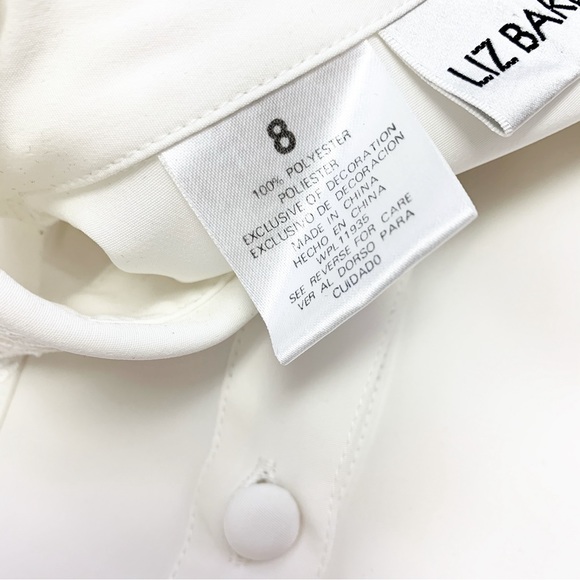 VINTAGE | 1990's Liz Baker White Embellished Long Sleeve Button Down Shirt - Picture 5 of 8